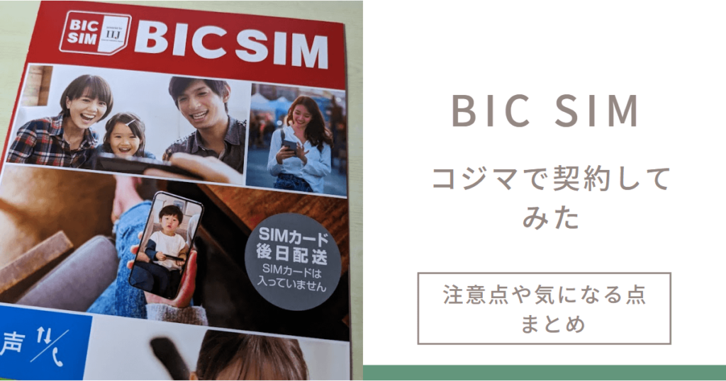BIC SIMをコジマデンキで契約 ポイント キャンペーン